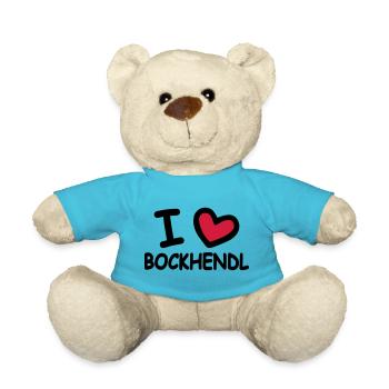 I Love Bockhendl Backhendl - Teddy Bear - atoll blue - Front