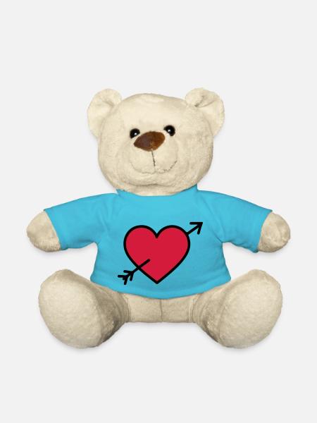 Herz Symbol Pfeil - Teddybjørn - atolblå