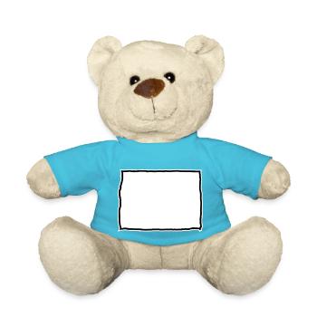 Badge nominatif sous forme de tableau - Nounours - bleu outremer - Devant