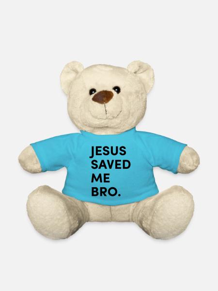 Jesus saved me bro - Teddy Bear - atoll blue