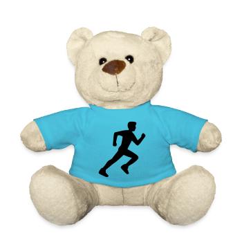 coureur coureur joggeur minimal icône vectorielle - Nounours - bleu outremer - Devant