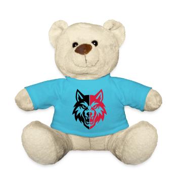 Wolf Head Logo - Teddy Bear - atoll blue - Front