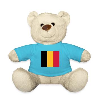 National Flag of Belgium - Teddy Bear - atoll blue - Front