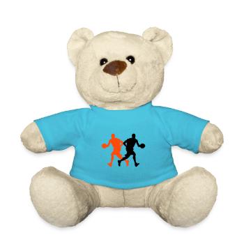Basketball Player Silhouette Basketball Player Man - Teddy Bear - atoll blue - Front