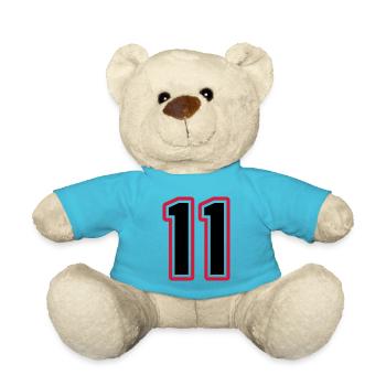 11 Number symbol - Teddy Bear - atoll blue - Front