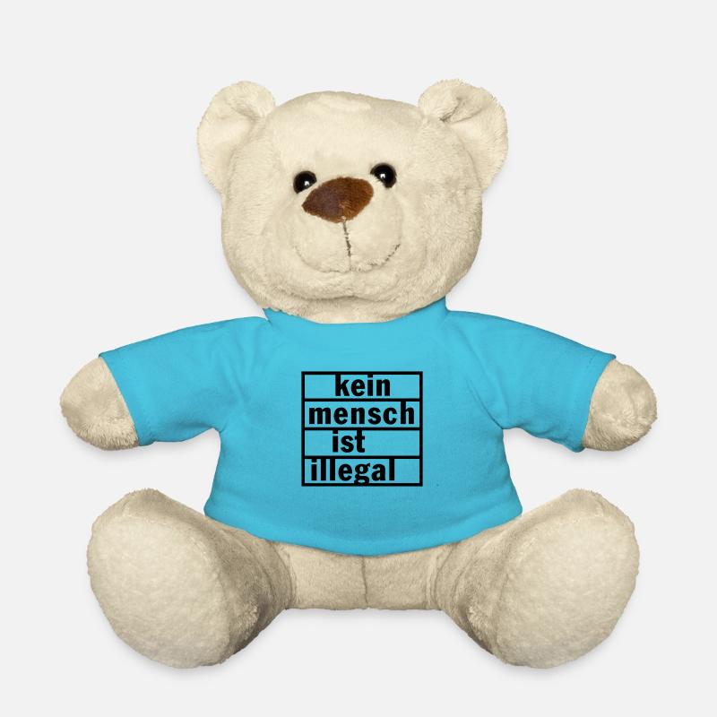 Kein Mensch ist Illegal - Teddy - Atollblau