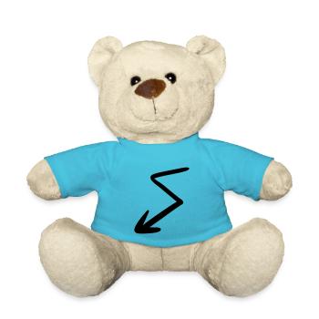 Arrow drawing sketch black - Teddy Bear - atoll blue - Front