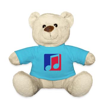 rouge bleu button musicnote cool contour signe part - Nounours - bleu outremer - Devant