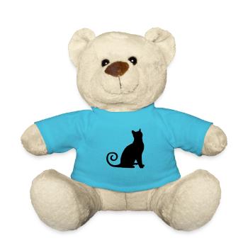 Cat Silhouette - Teddy Bear - atoll blue - Front