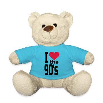 I love the 90's heart 90s fan 90s music - Teddy Bear - atoll blue - Front