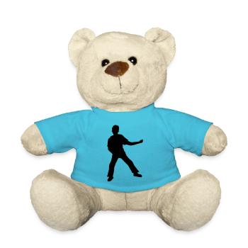 Luftgitarre spielen lustig Silhouette - Teddy - Atollblau - Vorne