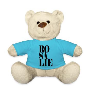 Rosalie Name Vorname Moderne Schrift Wort Art - Teddy - Atollblau - Vorne