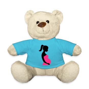 Schwangere Silhouette - Teddy - Atollblau - Vorne