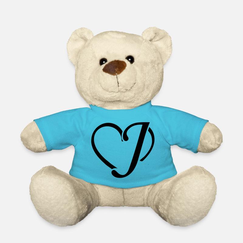 Herz Buchstaben J - Teddy - Atollblau