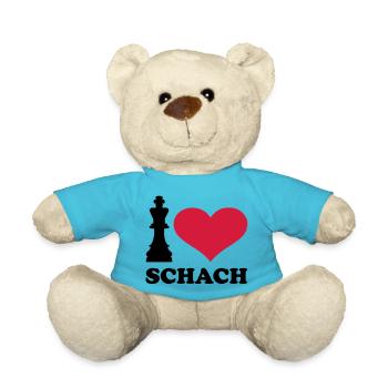 I love chess - Teddy Bear - atoll blue - Front