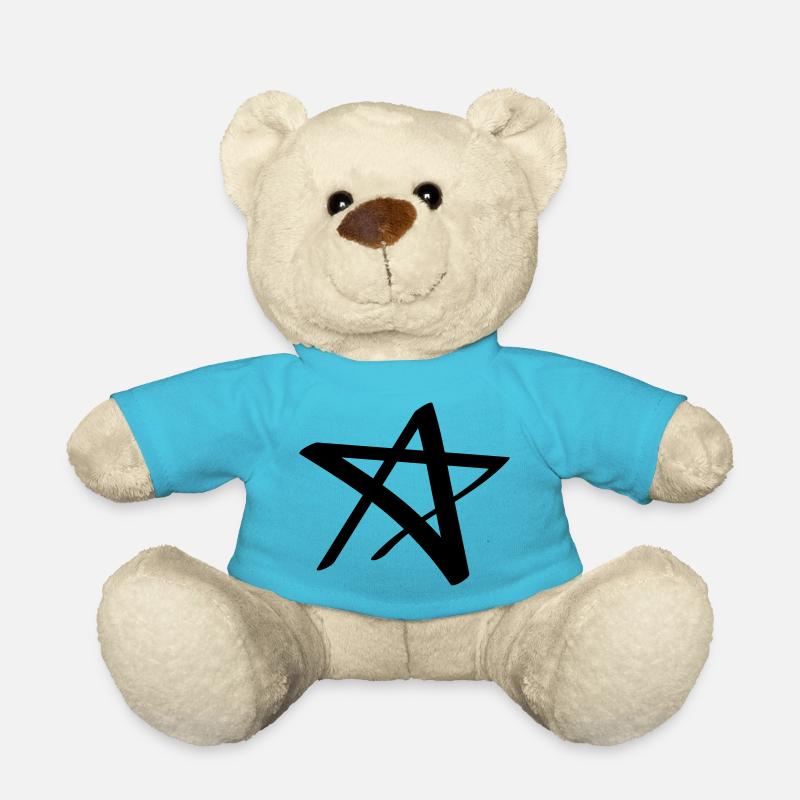 Étoile / étoile de bande dessinée - peint, dessiné, style bande dessinée - Nounours - bleu outremer