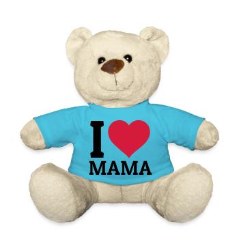 I love Mama - Teddy - Atollblau - Vorne