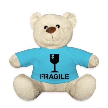 fragile caution! - Teddy Bear - atoll blue - Front