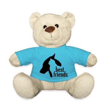 Hund Katze beste Freunde treuer Begleiter Gefährte - Teddy - Atollblau - Vorne