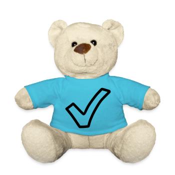 Crochet Emoji Esquisse Dessin Noir - Nounours - bleu outremer - Devant