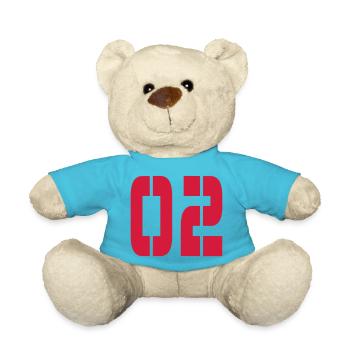 Geburtsjahr Geburtstag Neues Jahr Born In 2002 -02 - Teddy - Atollblau - Vorne