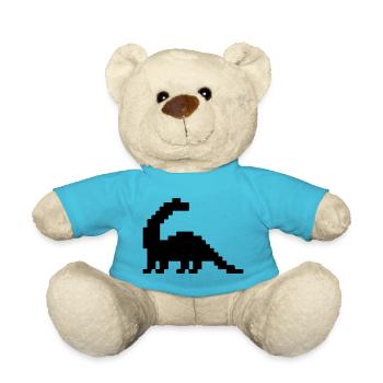 Dinosaur Brontosaurus Pixel - Teddy Bear - atoll blue - Front