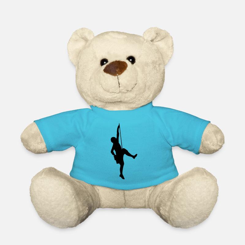 Kletterwand Bergsteiger Silhouette Felsen - Teddy - Atollblau