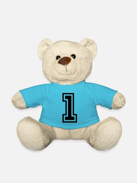 1 Zahl symbol - Teddy - Atollblau