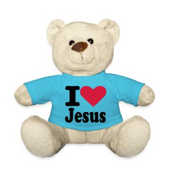 I love Jesus - Teddy - Atollblau - Vorne