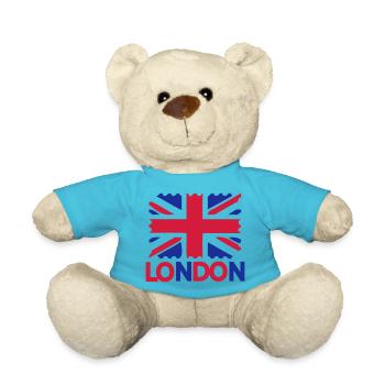 LONDON Text UK Flag - Teddy - Atollblau - Vorne