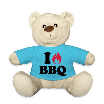 I Love BBQ - Teddy Bear - atoll blue - Front