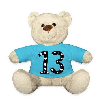 13 Geburtstag mit Herz - Teddy - Atollblau - Vorne