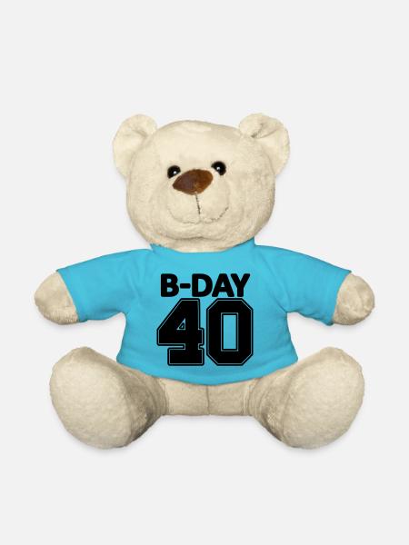 40 years / verzig / round birthday number number - Teddy Bear - atoll blue