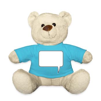 Conception rectangulaire de bulle de dialogue - Nounours - bleu outremer - Devant