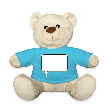 Conception rectangulaire de bulle de dialogue - Nounours - bleu outremer - Devant