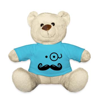 gentlemans mustache with glass / sir - Teddy - Atollblau - Vorne