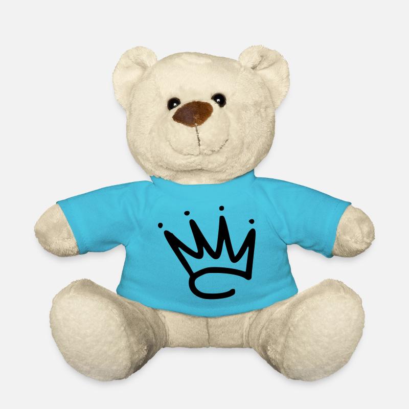 Emoji Krone Kronen Skizze schwarz - Teddy - Atollblau