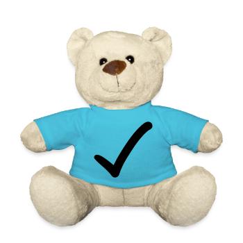 Haken Emoji Skizze Zeichnung - Teddy - Atollblau - Vorne