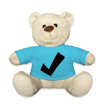 Haken Emoji Skizze Zeichnung - Teddy - Atollblau - Vorne