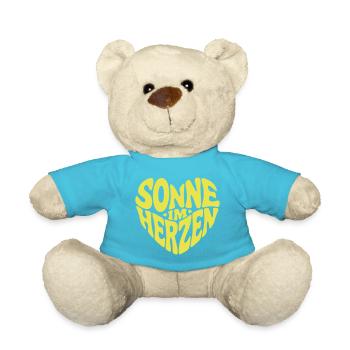 Sonne im Herzen - Teddy - Atollblau - Vorne