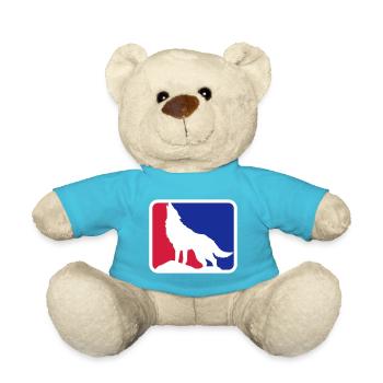 Wolf Dog Wildlife Werewolf Logo | Colors can be changed - Teddy Bear - atoll blue - Front
