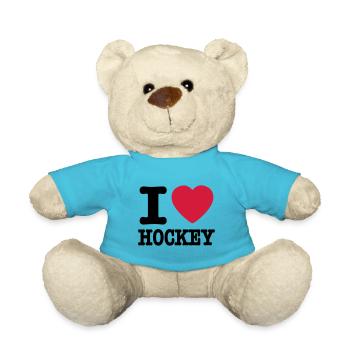 i love hockey - Teddy - Atollblau - Vorne