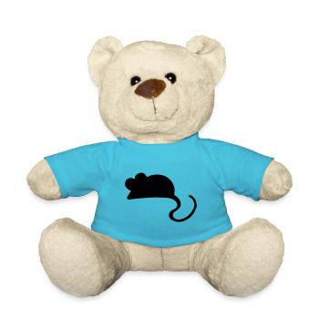 Maus Mäuschen Geschenkidee / mouse - Teddy - Atollblau - Vorne