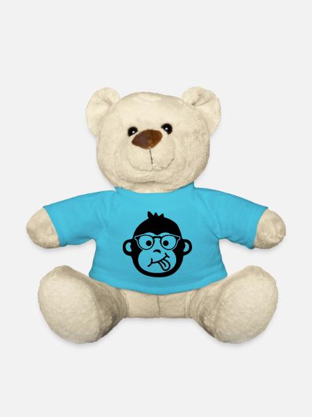 monkey monkey glasses emoji - Teddy Bear - atoll blue