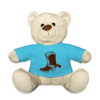 western cowboy boot 1 - Teddy Bear - atoll blue - Front