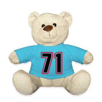 71 Number Symbol - Teddy Bear - atoll blue - Front
