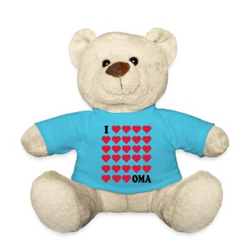 Ich liebe Oma - Teddy - Atollblau - Vorne