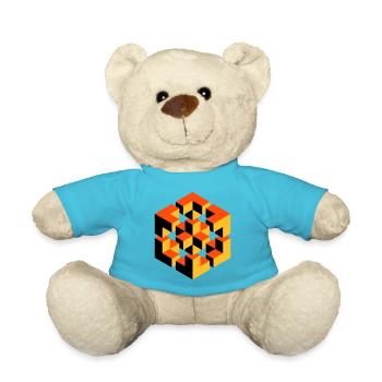 personnage impossible Escher cube magique géométrie - Nounours - bleu outremer - Devant