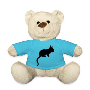 Silhouette Schatten niedliches Kätzchen - Teddy - Atollblau - Vorne
