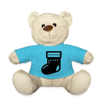 Weihnachten Socke Icon - Teddy - Atollblau - Vorne
